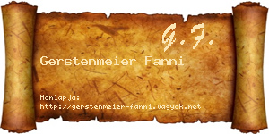 Gerstenmeier Fanni névjegykártya